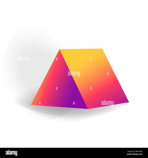 Triangular Prism One 3d Geometric Shape With Holographic Gradient