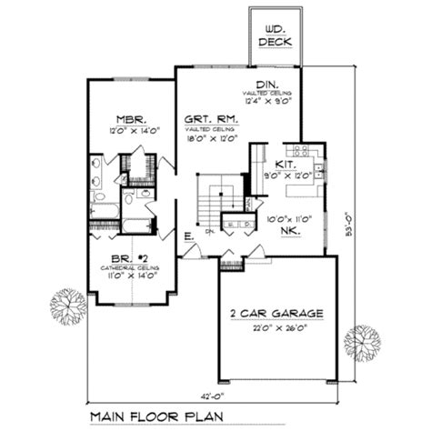 Traditional Style House Plan 2 Beds 2 Baths 1306 Sqft Plan 70 107