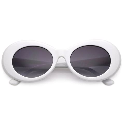 Retro Clout Oval Round 90s Gradient Lens Sunglasses Zerouv