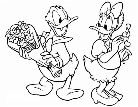 Daisy duck coloring pages results. Kolorowanka Kaczor Donald na randce do druku