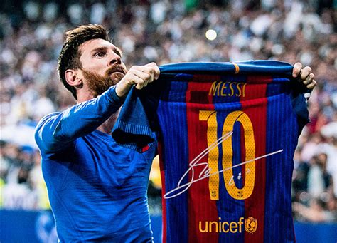 Lionel Messi Fc Barcelona Signiertes Foto „iconic Classico