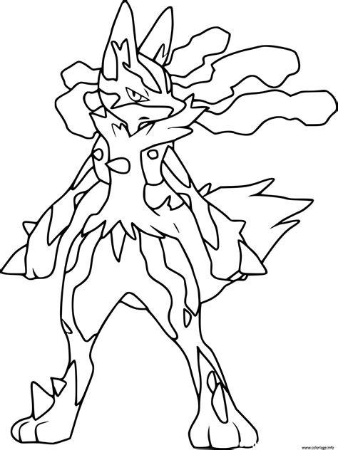 Coloriage Lucario Mega Pokemon Dessin Pokemon à imprimer