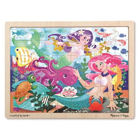 Melissa And Doug Mermaid Fantasea Jigsaw 48pc Wooden Puzzle