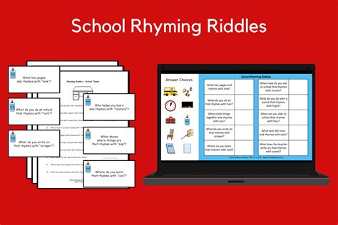 School Rhyming Riddles Speech Therapy Ideas