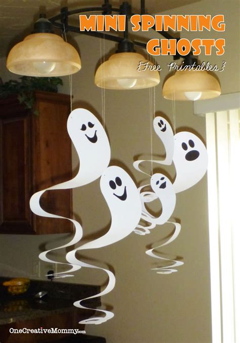 Frugal Decorating For Halloween Cardboard Spinning Ghosts
