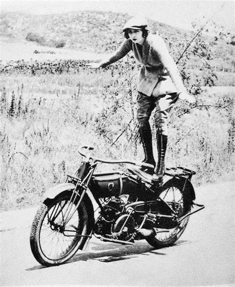 Remember, motorists often have trouble seeing motorcycles and reacting in time. Vintage Photos of Early Women Motorcycle Stunters
