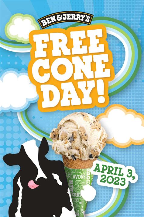 BEN JERRYS FREE CONE DAY IS TODAY