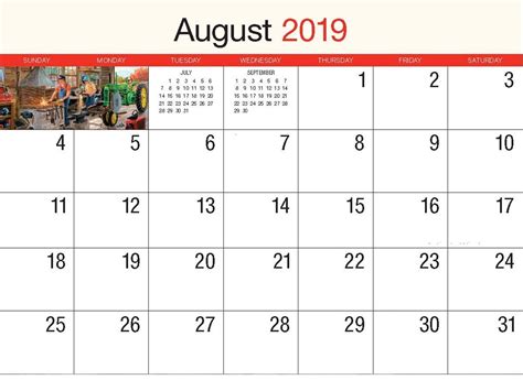 Pin On August 2019 Calendar Template