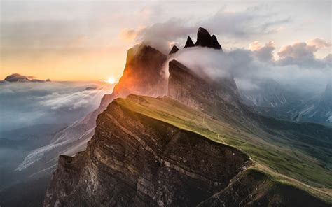 Download 3840x2400 Wallpaper Dolomites Mountains Clouds Nature Italy 4k Ultra Hd 1610