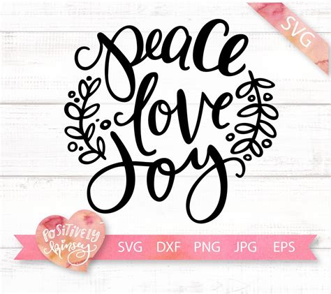 Christmas Svg File Peace Love Joy Svg Joyful Svg Design Holiday Svg