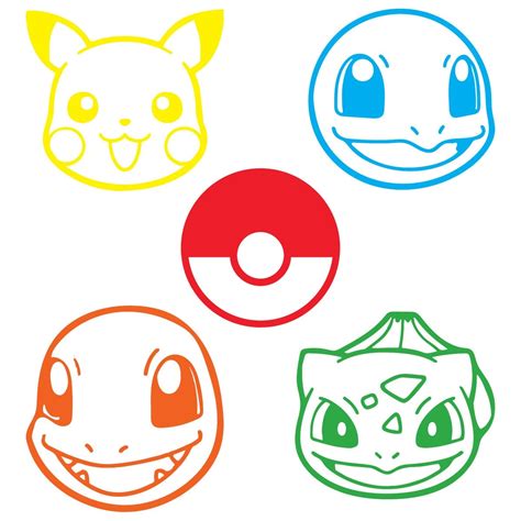 Set Of 5 Pokemon Go Character Decals
