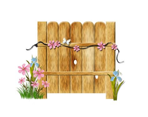 Floral houseplant with fence in the garden vector illustration design. Fence clipart mini garden, Fence mini garden Transparent ...