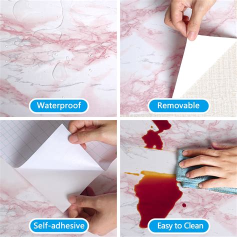 Buy Cre8tive Pink Marble Contact Paper Waterproof 24x118 Wide Pink