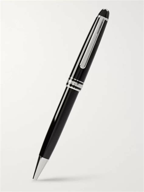 Black Meisterstück Classique Resin And Platinum Plated Ballpoint Pen