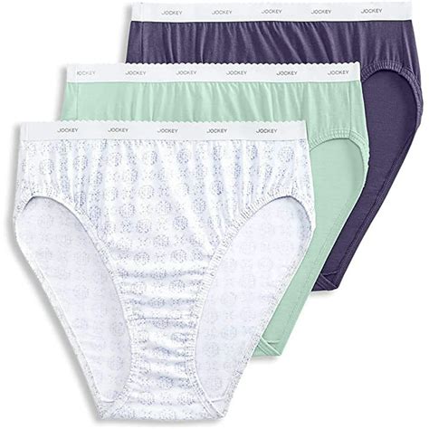 Jockey Jockey Womens Underwear Plus Size Classic French Cut 3 Pack Clear Watersfaded