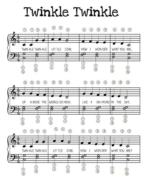 A Simple Version Of Twinkle Twinkle Little Star For Young Piano