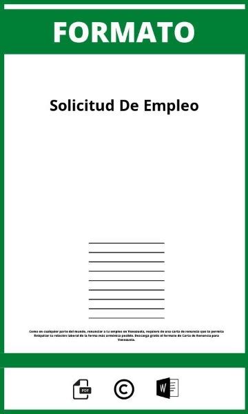 Imprimir Solicitud De Empleo Formato Word Cómo descargar una solicitud