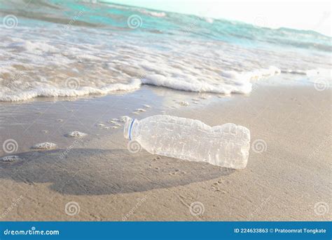 Plastic Bottle Garbage Lying On Sand Beach Garbage On Beach And Marine