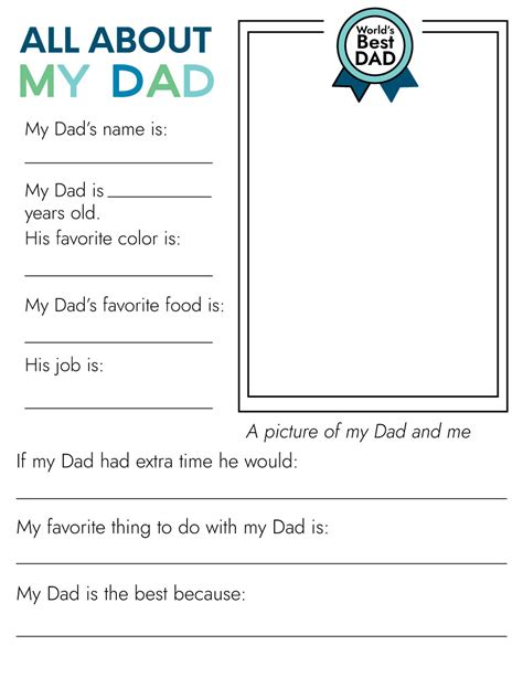 All About Daddy Free Printable
