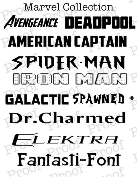 Marvel Fonts Collection Part 1 Great For Use With Cricut Etsy