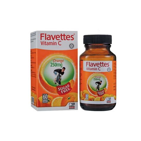 This preparation has a very delectable grape (flavettes tablet) flavors. Flavettes Vitamin C Orange Sugar Free 250mg 60 Tablets ...