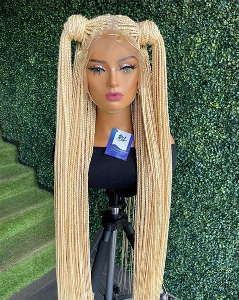 Full Lace Blonde Braided Wig Box Braided Wigombre Box Braided Wig Wigs For Black Women Cornrow