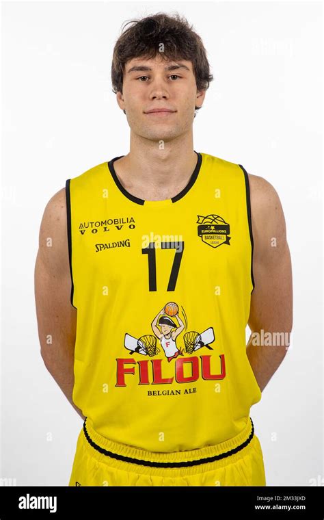 Oostendes Mario Nakic Poses At A Photoshoot Of Belgian Basketball Team