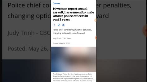 14 Women Report Sexual Assault Harassment By Male Ottawa Police Officers In Past 3 Years Youtube