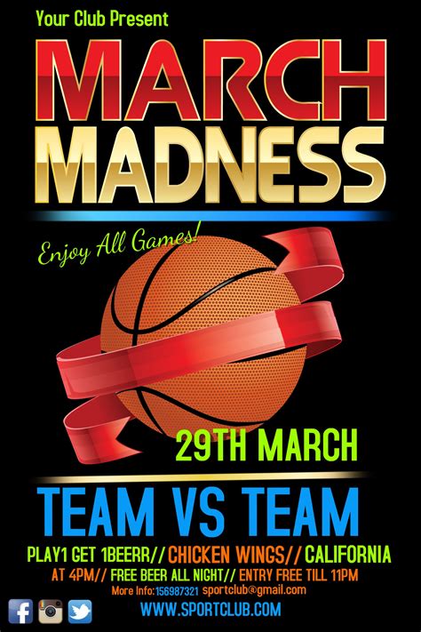 March Madness Flyer Design Click To Customize Flyer Template March