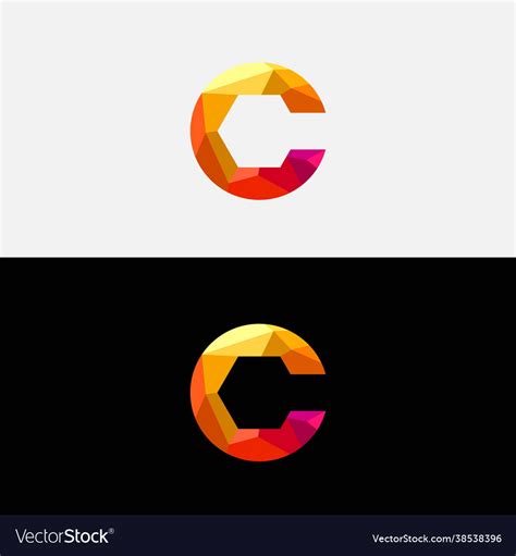 Low Poly Letter C Logo Royalty Free Vector Image