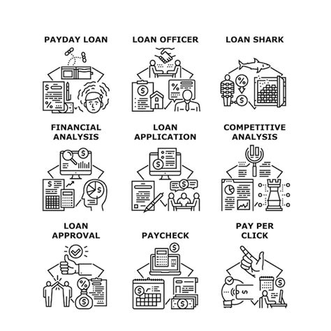 Premium Vector Loan Finance Bank Set Icons Vector Illustrations