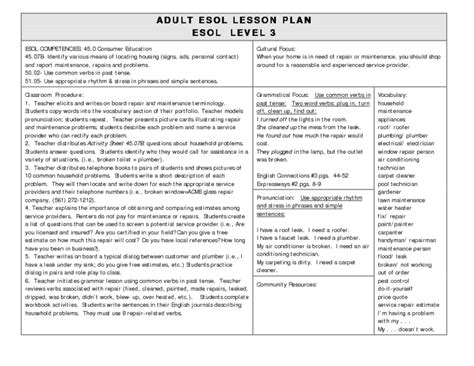 ESOL Competencies: Consumer Education Lesson Plan for Higher Ed | Lesson Planet