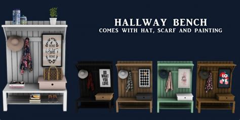 Leo 4 Sims: Hallway Bench • Sims 4 Downloads