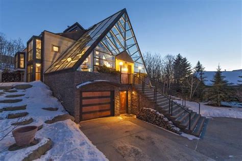 Spectacular Views Through A Glass Roof Calgary Canada Glass Roof Glass Cabin Dream Home Design
