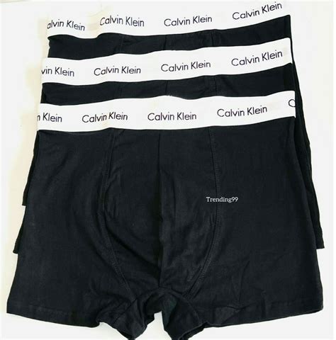 Calvin Klein Mens U2664g 001 Low Rise Trunks Classic Fit 3 Pack Black