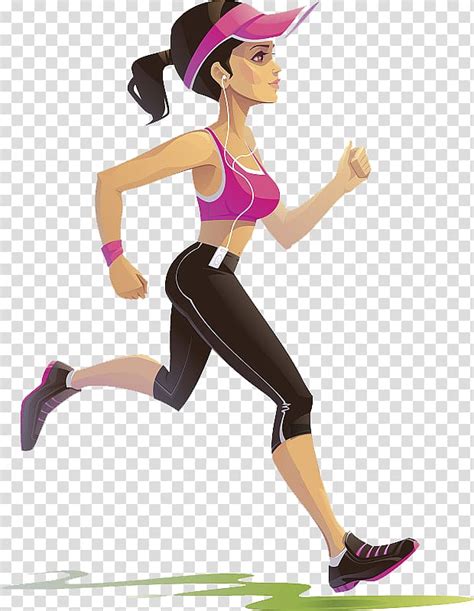 Girl Running Running Female Cartoon Illustration Women In Exercise