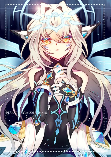 athria code sariel elsword eve elsword elsword silver hair 1girl bare shoulders