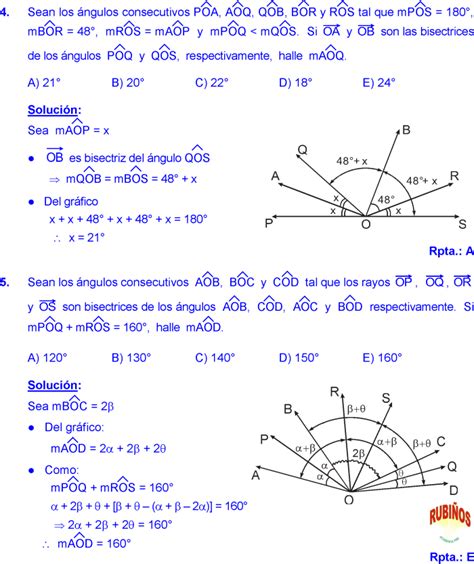 Ángulos Ejemplos Y Ejercicios Resueltos Pdf