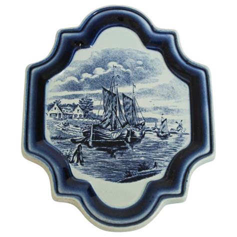 Vintage Blue And White Dutch Delft Pottery Wall Plaque At 1stdibs