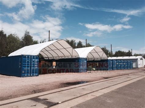 This canopy shelter is usually used to store grains, materials, construction materials, sands, wood, stone, steel, masonry, automobiles, boats, etc. Shipping Container PVC Canopy 40ft (12m long x 8m wide ...