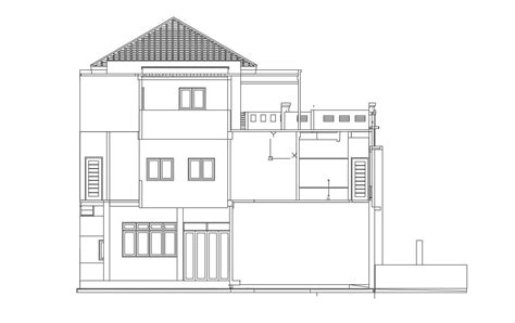 Bungalow Sloping Roof Elevation Drawing Cad File Free Download Cadbull