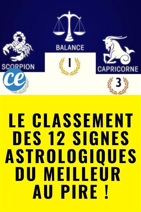 Le Classement Des Signes Astrologiques Du Meilleur Au Pire Astrologie Signe Astrologique