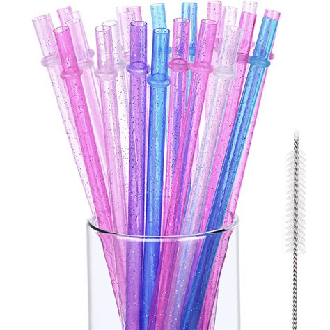 Jovitec 50 Pieces Reusable Drinking Straw 9 Inches Clear