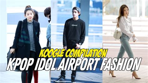 k pop idols looking fine with their airport fashion kpop compilation youtube