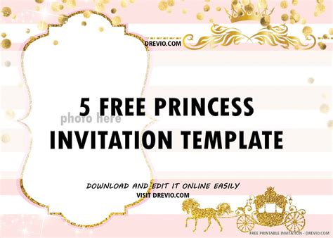 Free Printable Golden Carriage Invitation Template Download Hundreds