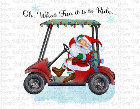Santa Golf Cart Png Clipart Instant Download Sublimation Etsy