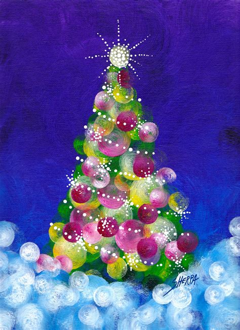 Easy Acrylic Christmas Tree Painting Idea For Beginners Step By Step