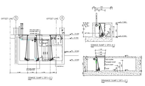 Sewage Sump Section Drawing Free Download Dwg File Cadbull