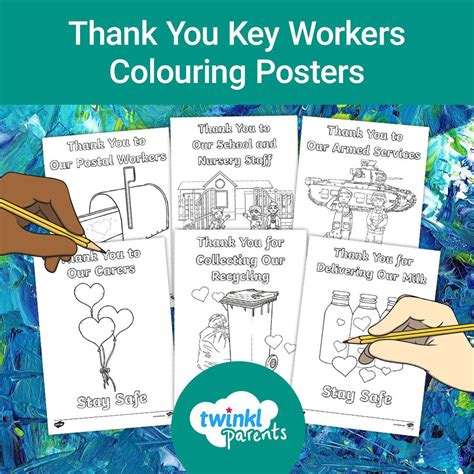 Thank You Key Workers Colouring Posters Fun Learning Interactive