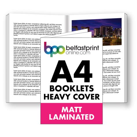 A4 Booklets Heavy Cover Matt Laminated 170gsm Silk Belfast Print Online